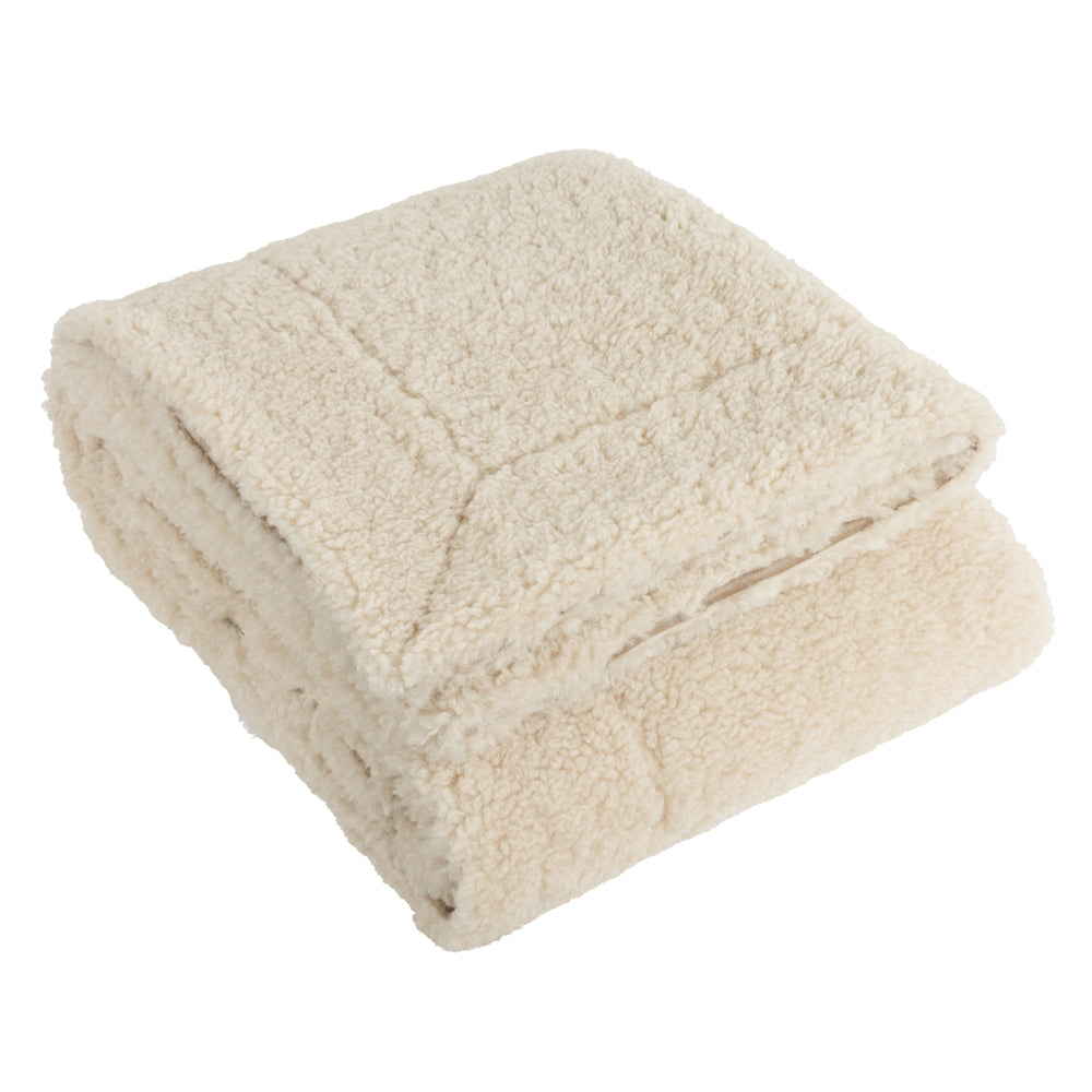 Olann Shearling Fleece Throw Natural