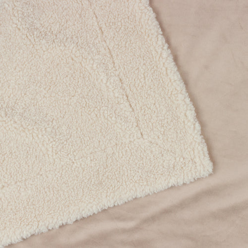 Plain Beige Throws - Olann Shearling Fleece Throw Natural Yard