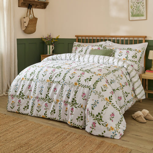 Floral Green Bedding - Olivia Reversible 100% Cotton Duvet Cover Set Green Wylder