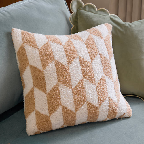 Geometric Beige Cushions - Olsen Geometric Cushion Cover Living In Neutral Furn