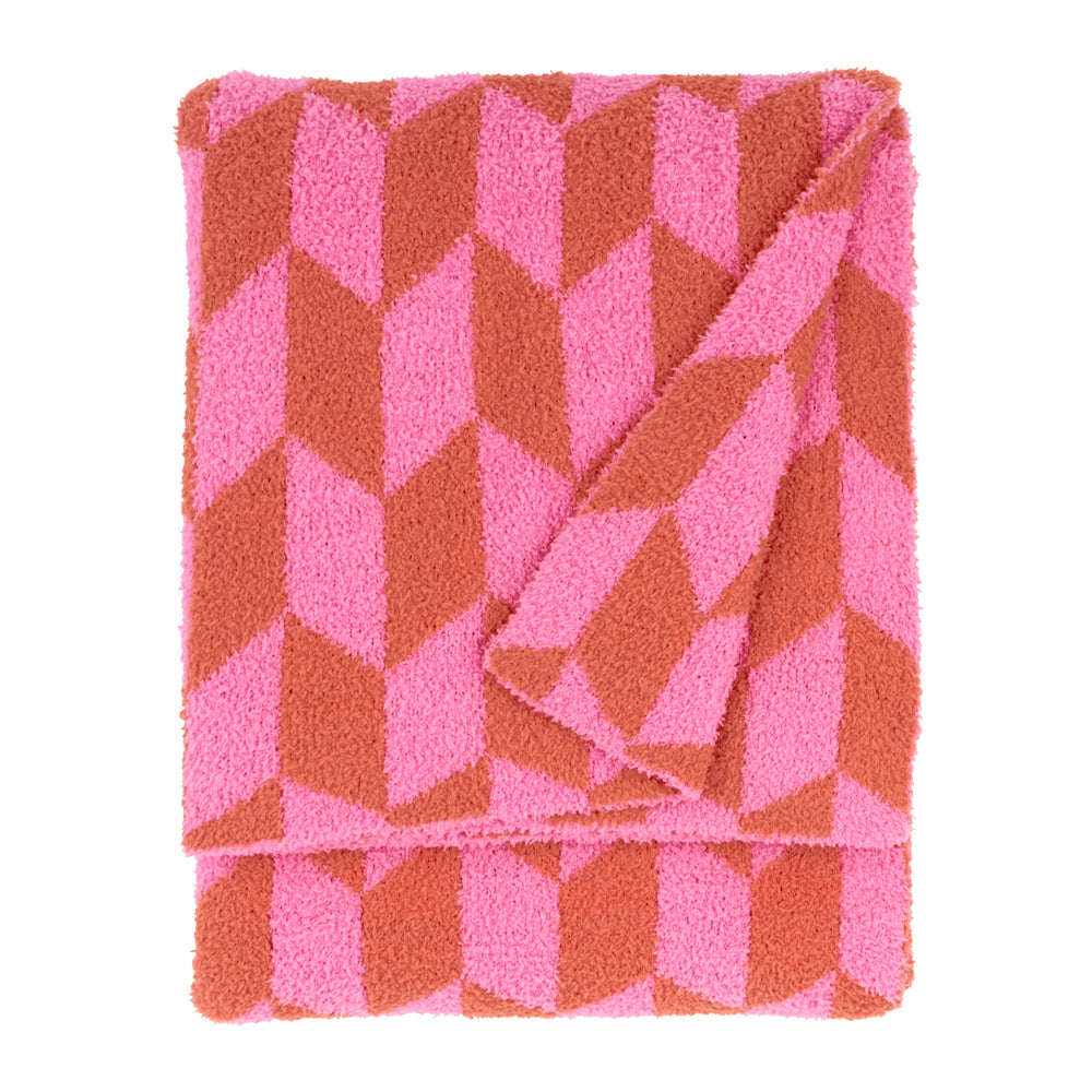 Olsen Geometric Throw Pink Pop
