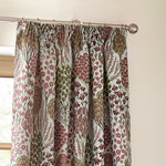 Wylder Ophelia Floral Jacquard Pencil Pleat Curtains in Rednut
