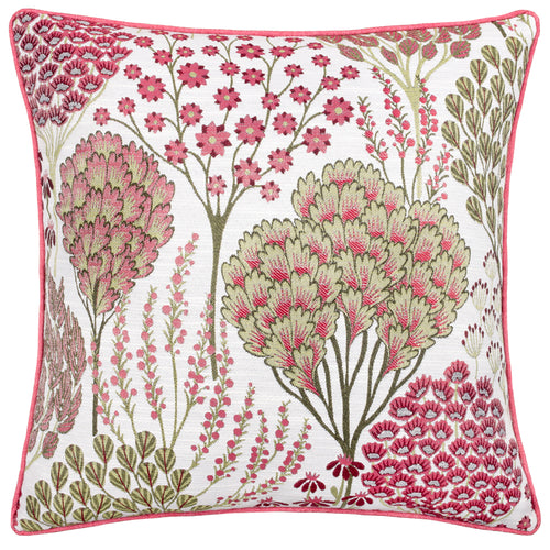 Floral Red Cushions - Ophelia Floral Jacquard Cushion Cover Rednut Wylder