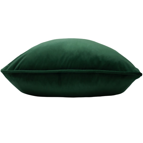 Plain Green Cushions - Opulence Soft Velvet Cushion Cover Bottle Green Evans Lichfield