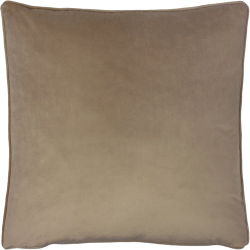 Plain Beige Cushions - Opulence Soft Velvet Cushion Cover Biscuit Evans Lichfield