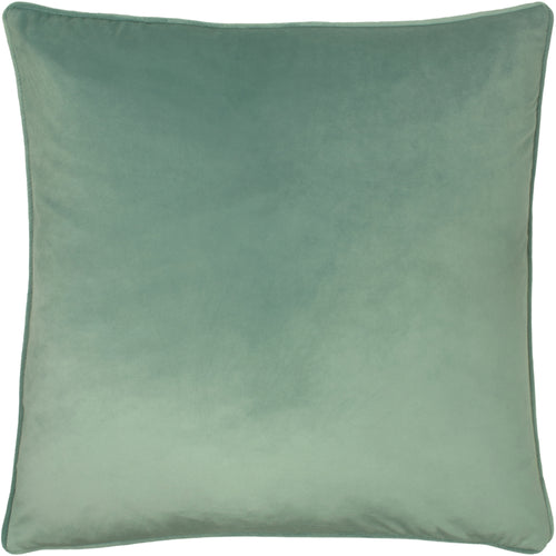 Plain Green Cushions - Opulence Soft Velvet Cushion Cover Eau De Nil Evans Lichfield