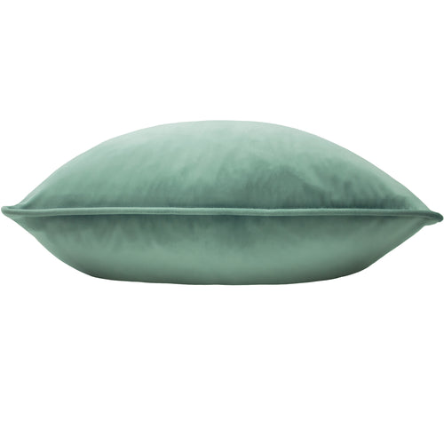 Plain Green Cushions - Opulence Soft Velvet Cushion Cover Eau De Nil Evans Lichfield