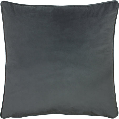 Plain Grey Cushions - Opulence Soft Velvet Cushion Cover Granite Evans Lichfield