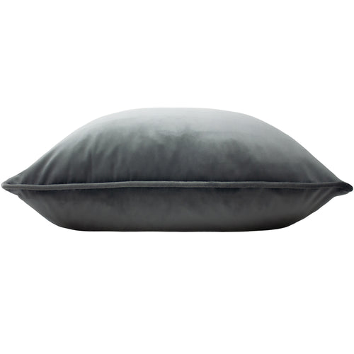 Plain Grey Cushions - Opulence Soft Velvet Cushion Cover Granite Evans Lichfield