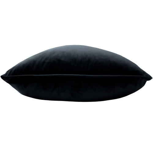 Plain Black Cushions - Opulence Soft Velvet Cushion Cover Jet Evans Lichfield