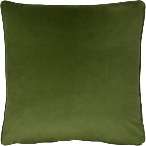 Plain Green Cushions - Opulence Soft Velvet Cushion Cover Olive Evans Lichfield