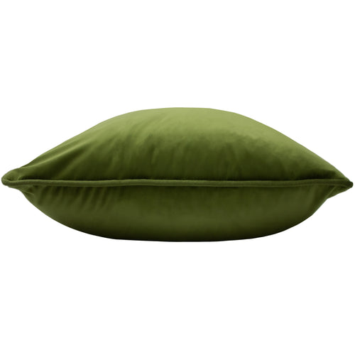 Plain Green Cushions - Opulence Soft Velvet Cushion Cover Olive Evans Lichfield