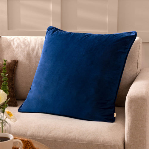 Plain Blue Cushions - Opulence Soft Velvet Cushion Cover Royal Evans Lichfield