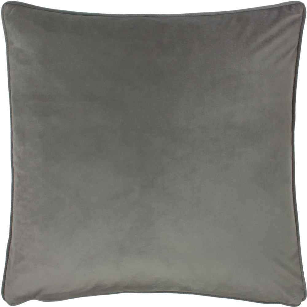 Plain Grey Cushions - Opulence Soft Velvet Cushion Cover Steel Evans Lichfield