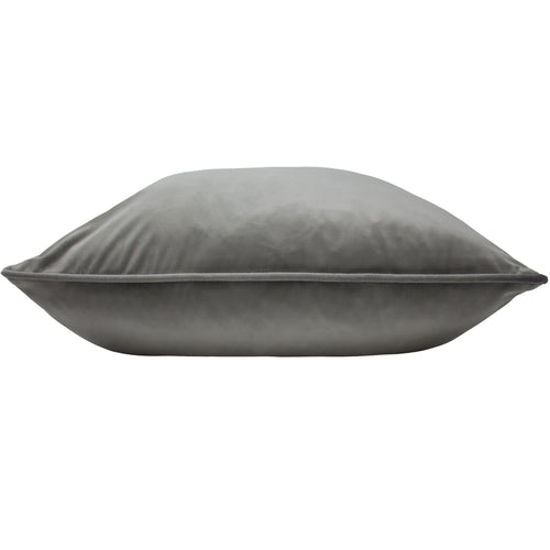 Plain Grey Cushions - Opulence Soft Velvet Cushion Cover Steel Evans Lichfield