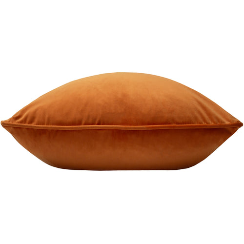 Plain Orange Cushions - Opulence Soft Velvet Cushion Cover Tangerine Evans Lichfield