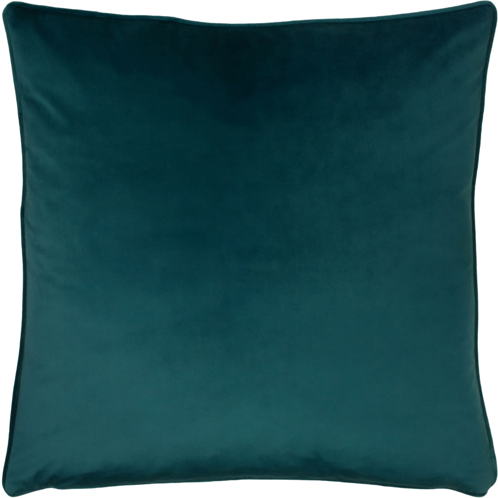 Plain Blue Cushions - Opulence Soft Velvet Cushion Cover Teal Evans Lichfield