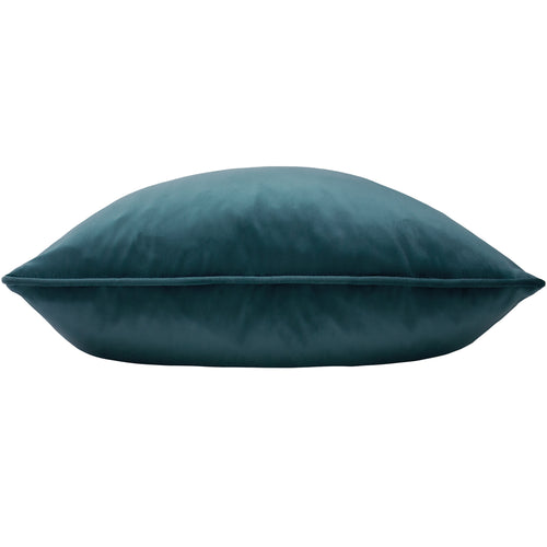 Plain Blue Cushions - Opulence Soft Velvet Cushion Cover Teal Evans Lichfield