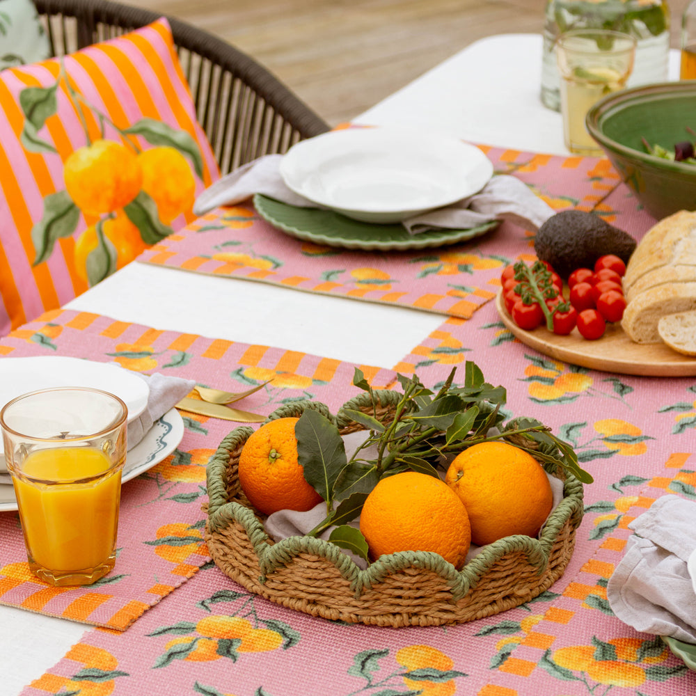 Oranges Pink Set of 4 Indoor/Outdoor Placemats | Pink Kitchen