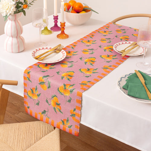 Floral Pink Accessories - Oranges Indoor/Outdoor Table Runner Pink furn.