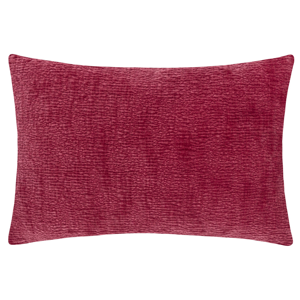 Osaka Chenille Cushion Burnt Red