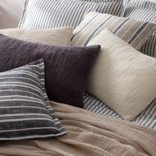 Plain Grey Cushions - Osaka Chenille Cushion Cover Flint Grey Yard