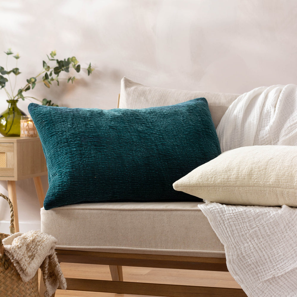 Osaka Chenille Cushion Petrol