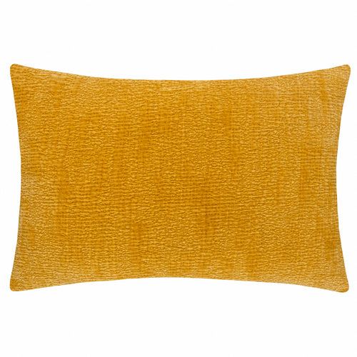 Plain Yellow Cushions - Osaka Chenille Cushion Cover Saffron Yard