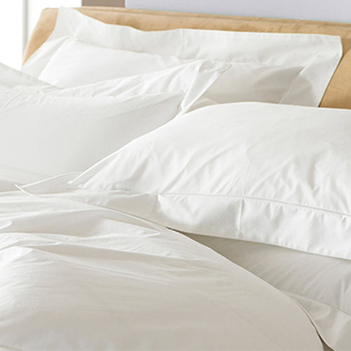 Plain White Bedding - Oxford 200TC Border Panel Pillowcase White Paoletti