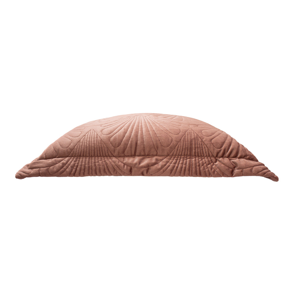 Palmeria Quilted Velvet Cushion Blush