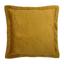 Paoletti Palmeria Quilted Velvet Cushion Cover in Gold