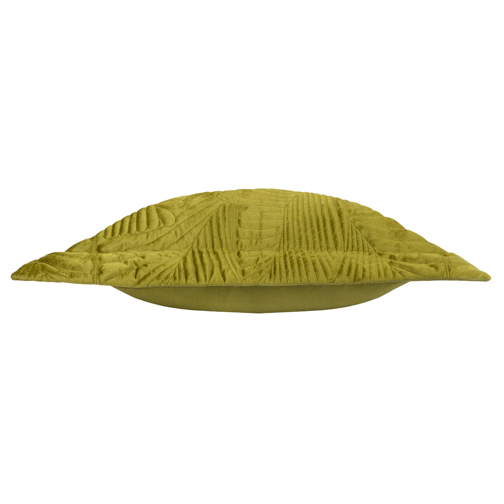 Palmeria Quilted Velvet Cushion Moss