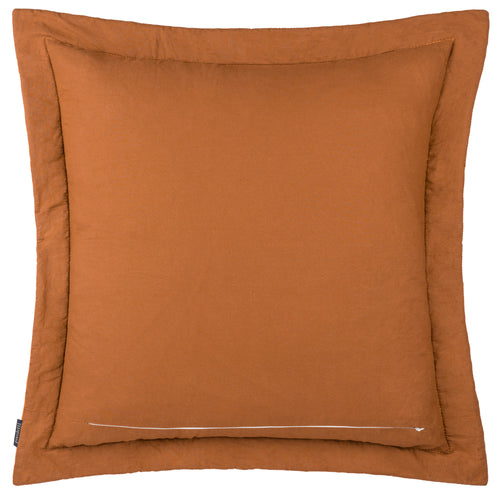 Jungle Orange Cushions - Palmeria Quilted Velvet Cushion Cover Rust Paoletti
