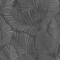 Jungle Black Wallpaper - Palmeria Vinyl Wallpaper Sample Black Paoletti
