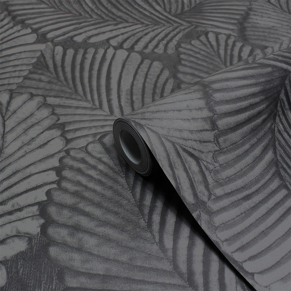 Palmeria Vinyl Wallpaper Sample Black