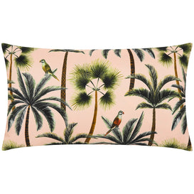 Evans Lichfield Palms Rectangular Outdoor Cushion Cover in Blush