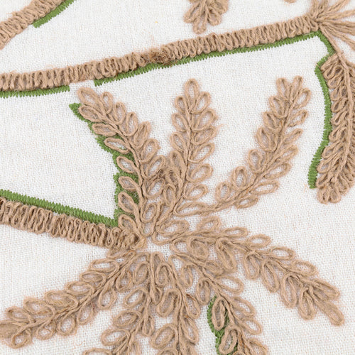  Green Cushions - Palm Embroidered Cushion Cover Green furn.