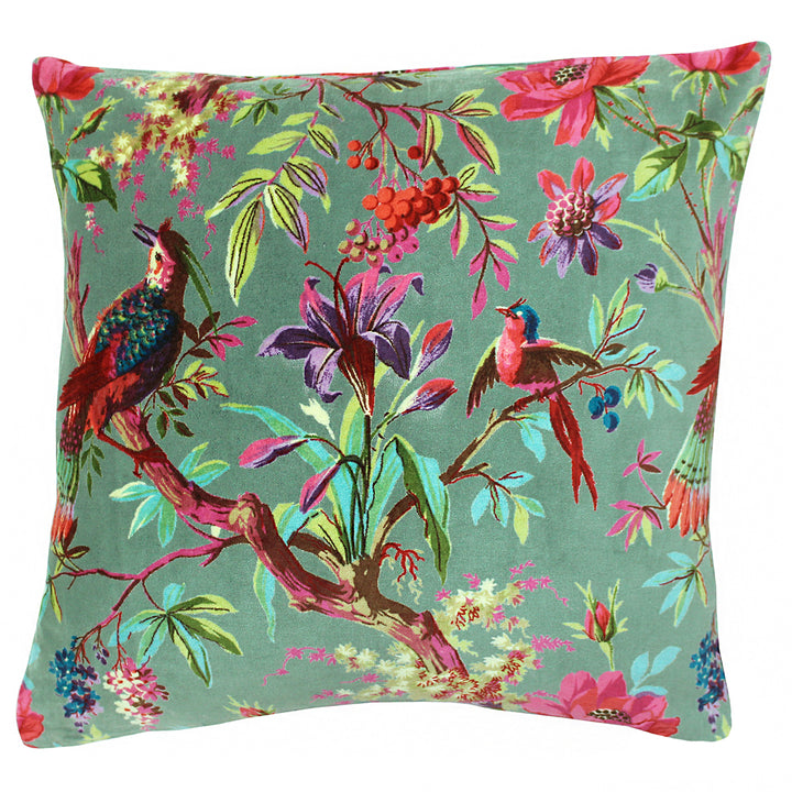 Paradise Green Velvet Cushion Cover | Mineral Cushions | Paoletti ...