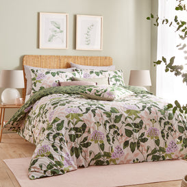 Wylder Nature Passiflora Botanical Duvet Cover Set in Peach/Wine Green