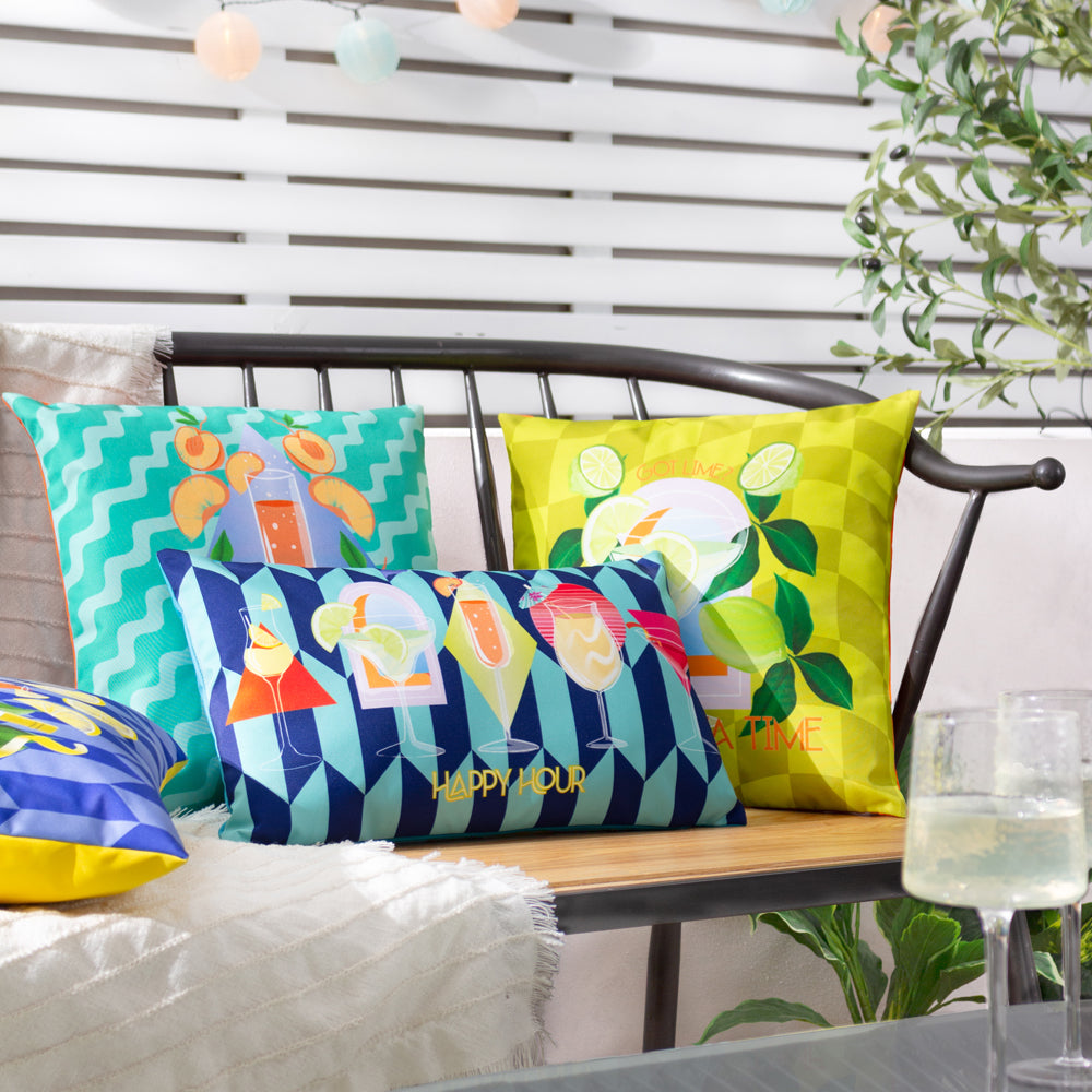 Peachy Outdoor Cushion Aqua