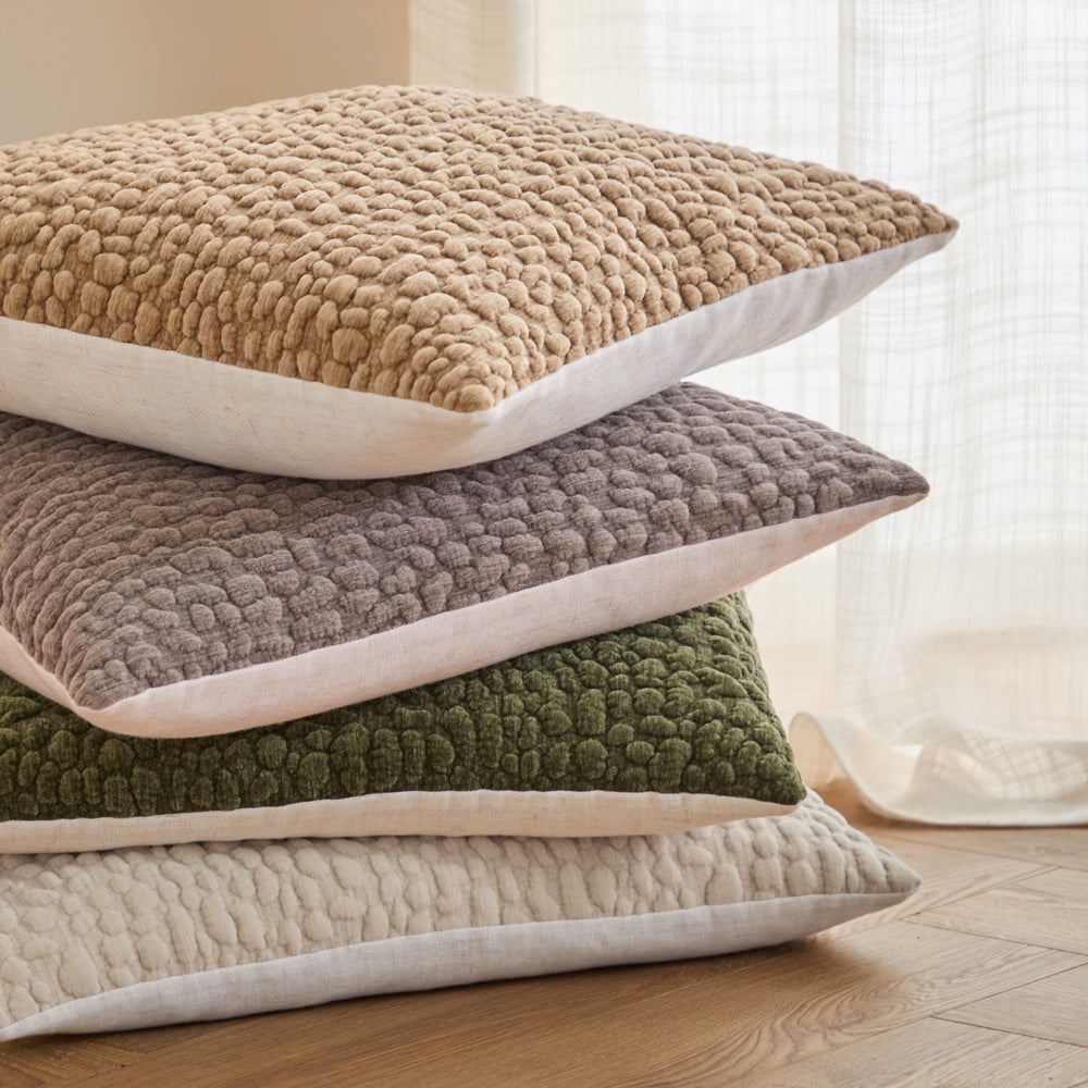 Pebble Textured Chenille Cushion Lichen