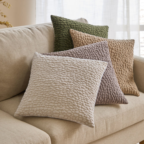 Pebble Textured Chenille Cushion Natural