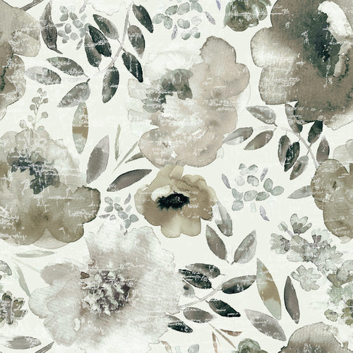 Floral Beige M2M - Peony + Delphinium Neutral Floral Fabric Sample Evans Lichfield