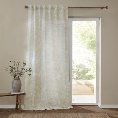 Perrie Leaf Sheer Woven Curtain Panel Natural