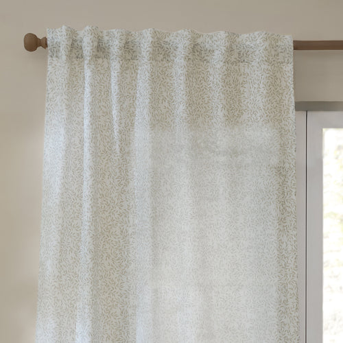 Perrie Leaf Sheer Woven Curtain Panel Natural