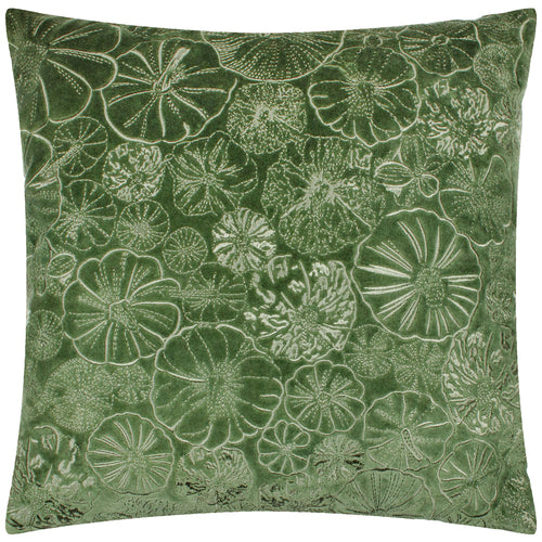 Woodland Green Cushions - Picking Patch Embroidered Velvet Cushion Cover Greenwood furn.