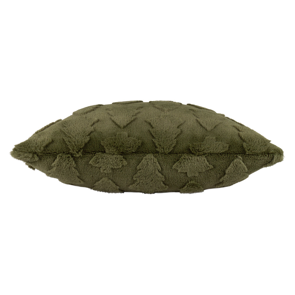 Pines Faux Fur Cushion Forest Green