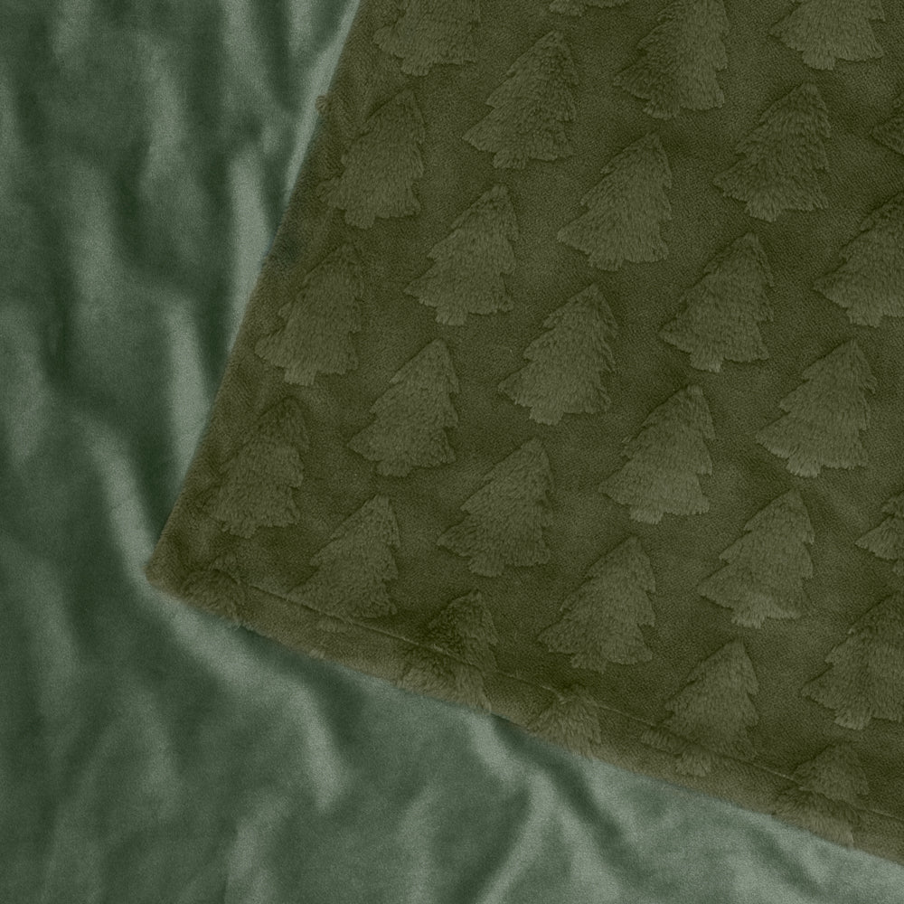 Pines Faux Fur Throw Forest Green