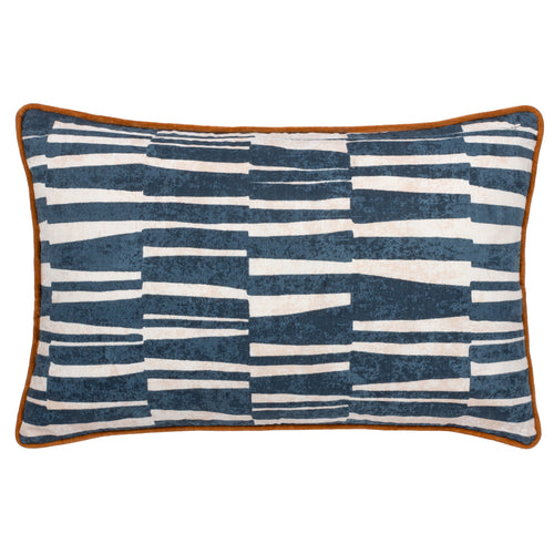Striped Blue Cushions - Piper Abstract Cushion Cover Dusk/Bronze HÖEM