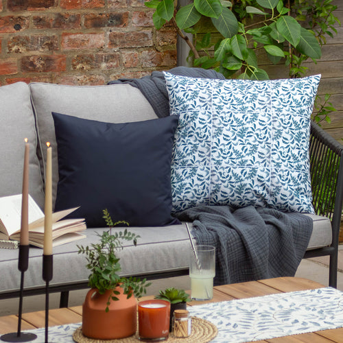 Plain Blue Cushions - Plain Outdoor Cushion Cover Navy furn.